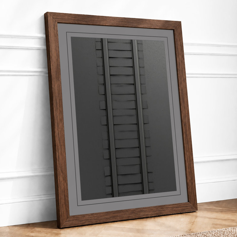 Vertical Structure Industrial - Framed Print, Walnut, A3 - 42.0 x 29.7 cm