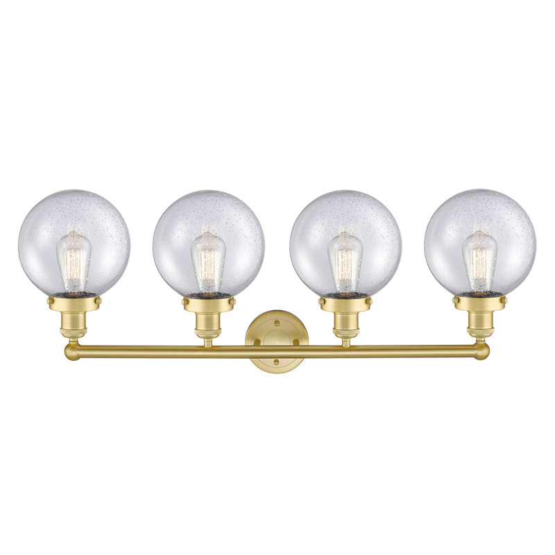 Éclairage pour meuble-lavabo à intensité variable à 4 lumières Alfonsa, Bullé, Or satiné