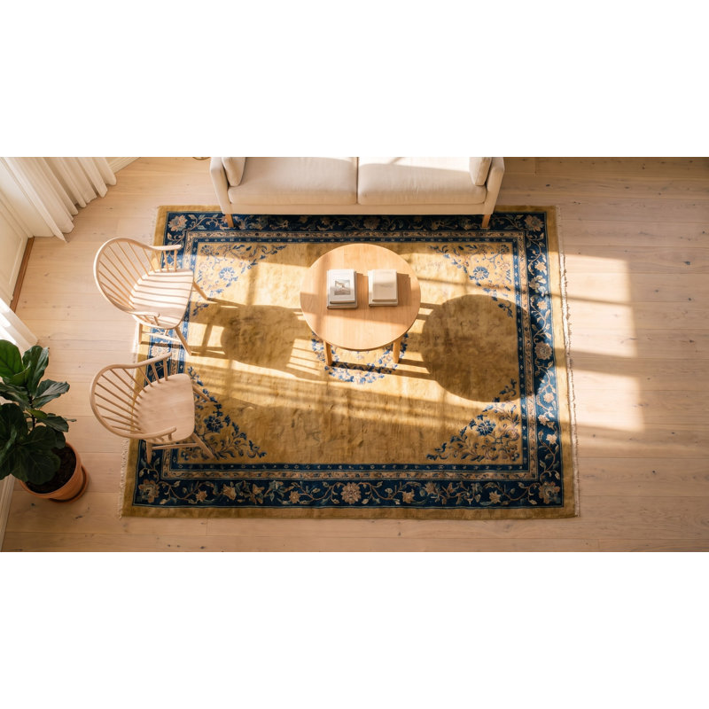 Antique Wool Beige Hand Knotted Pile Rug