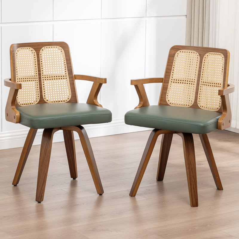 Chaises de salle à manger rembourrées Modern, Vert