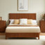 Lignes ondulées pleine grandeur en bois ondulé, sans sommier, noyer.-659154015-659154012