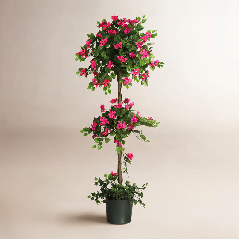 60'' Faux Flowering Topiary in Planter