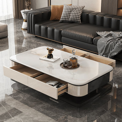 Italian microcrystalline stone coffee table