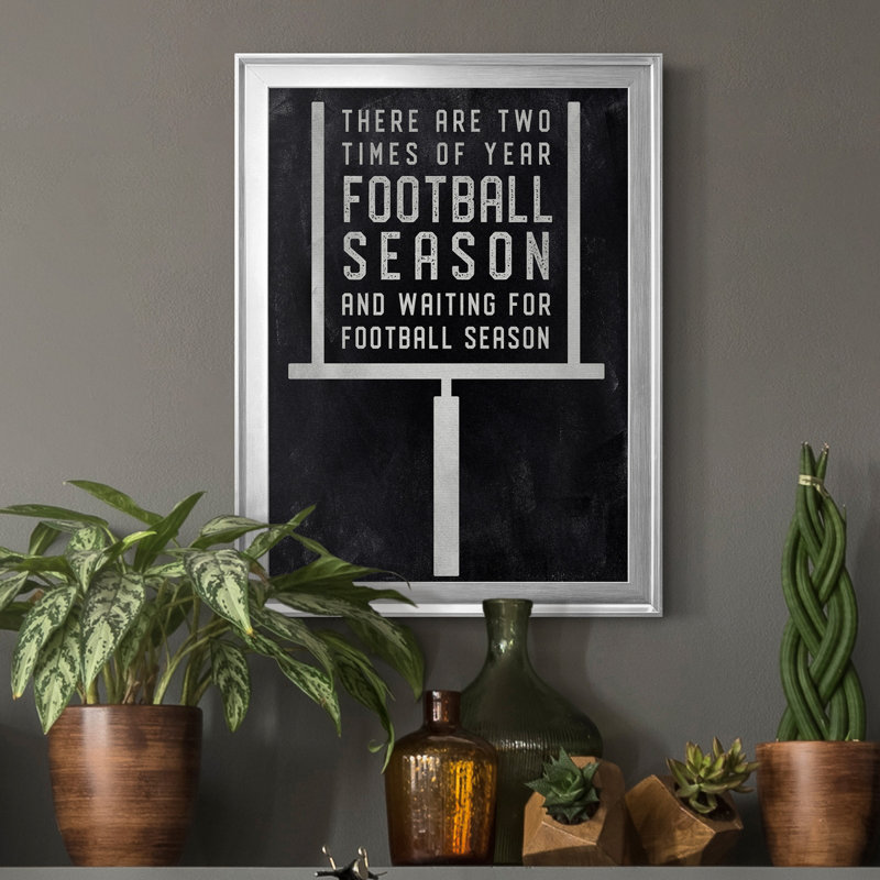 «Football Season», art textuel sur toile, H 22,5 po x l 30,5 po x P 1,5 po, Argent