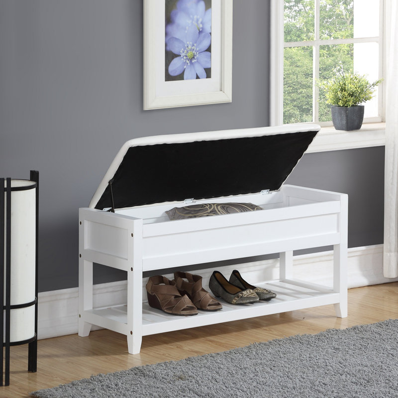 Banc avec rangement pour chaussures Rouen, Blanc, Blanc, Blanc