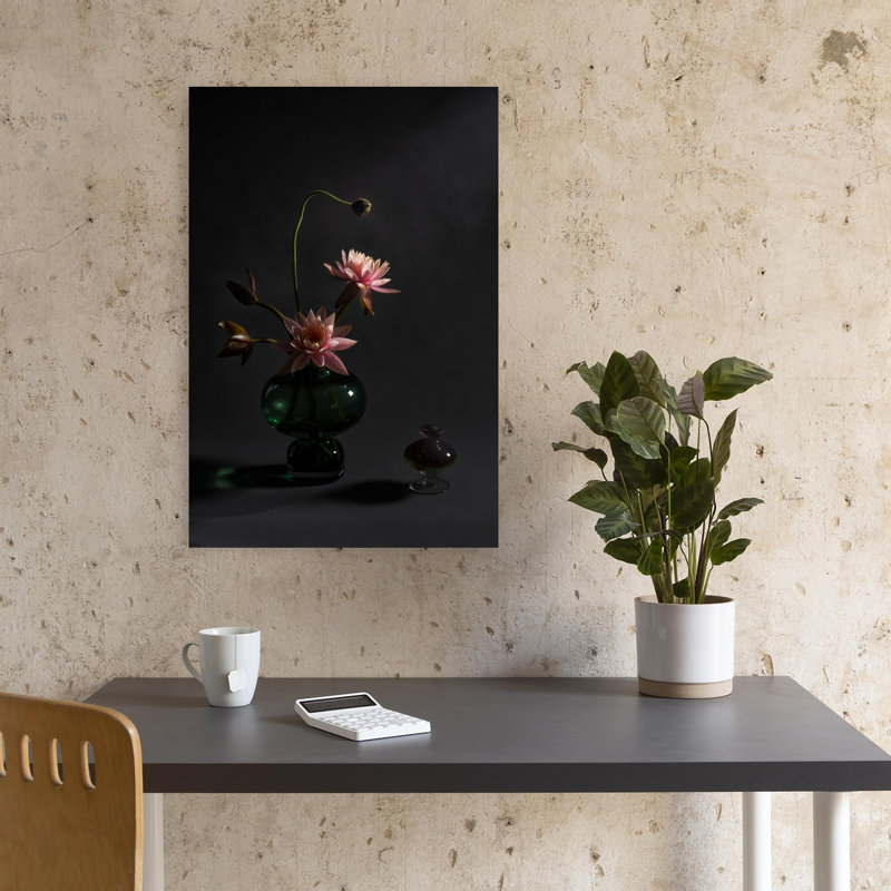 Elegant Pink Lilies Classic Delicate Elegant Lily Lotus Flower Nature Wall Art Print 1 Piece Wrapped Canvas Wall Art