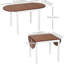 Table de salle à manger pliante en bois massif, bureau de salle à manger Kichen à abattants pour petits espaces, petite cuisine, table ronde pliante extensible pour la maison, appartement, bureau, brun