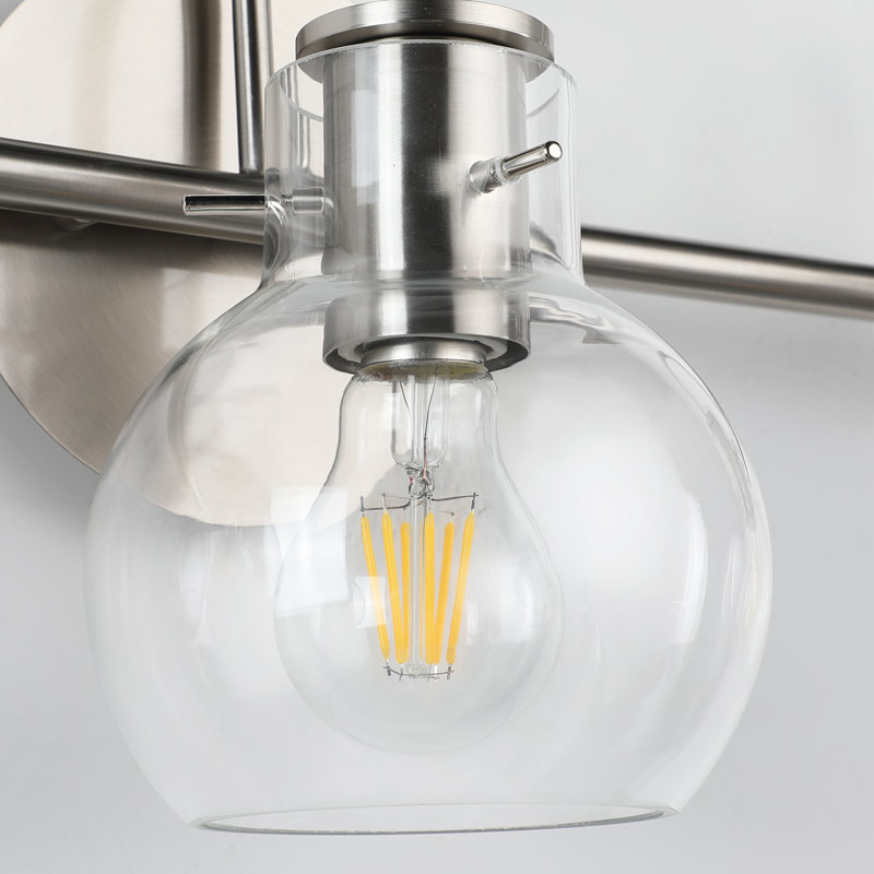 SOLFART Wall Lighting Bath Vanity Light Wall Bathroom Light Fixtures (4 Lights-Exclud, Brushed Nickel