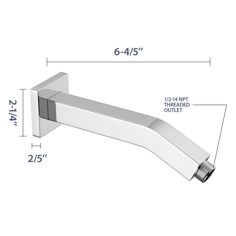 6" Shower Arm with Flange, Chrome