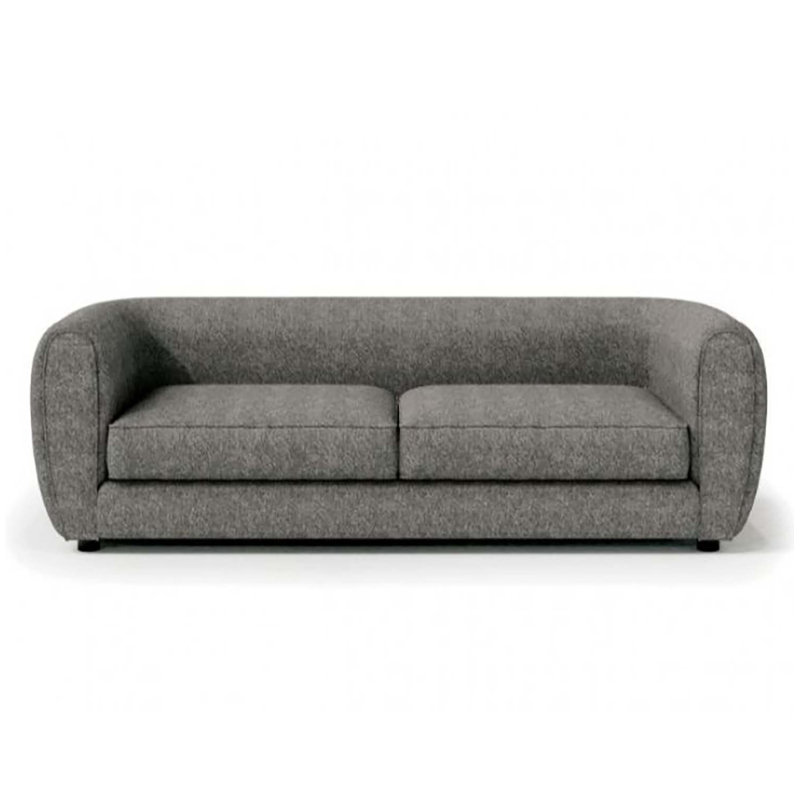 Canapé à accoudoirs arrondis 86,5 po Arjen, Gris anthracite bouclé