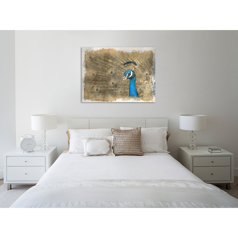 Antique Peacock by Kimberly Allen - Wrapped Canvas Painting, 30 cm H x 41 cm W x 4 cm D