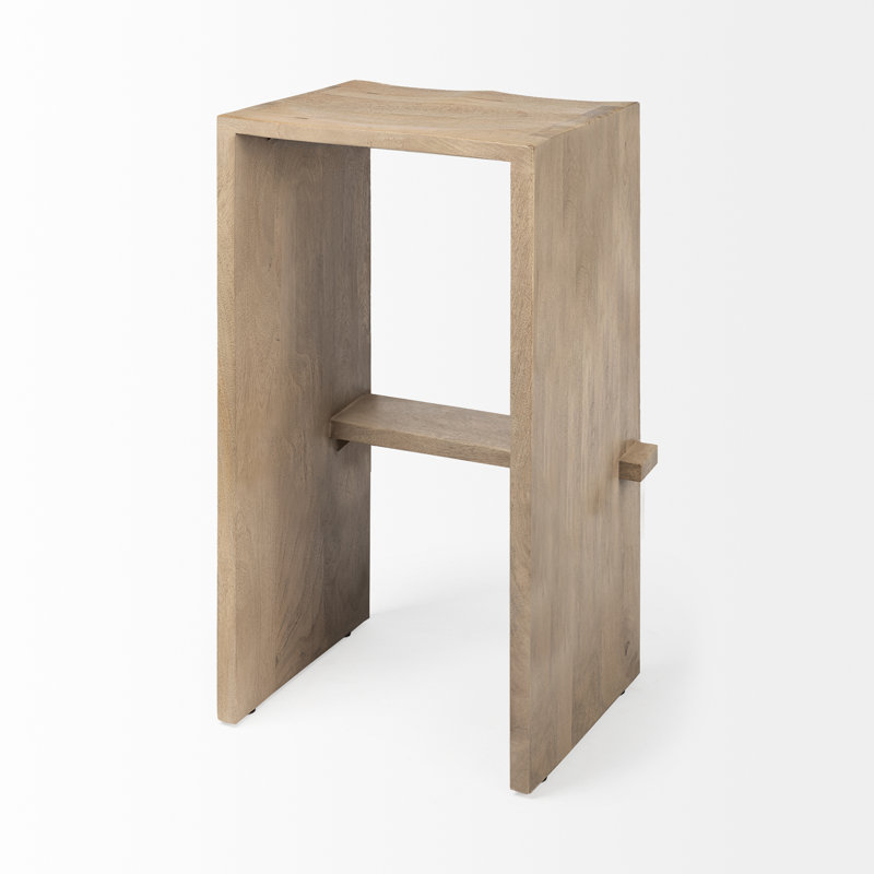 Tabouret en bois massif Dalina, Brun clair