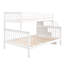 Lit superposé simple au-dessus de double avec rangement et garde-corps Stairway-1665064295