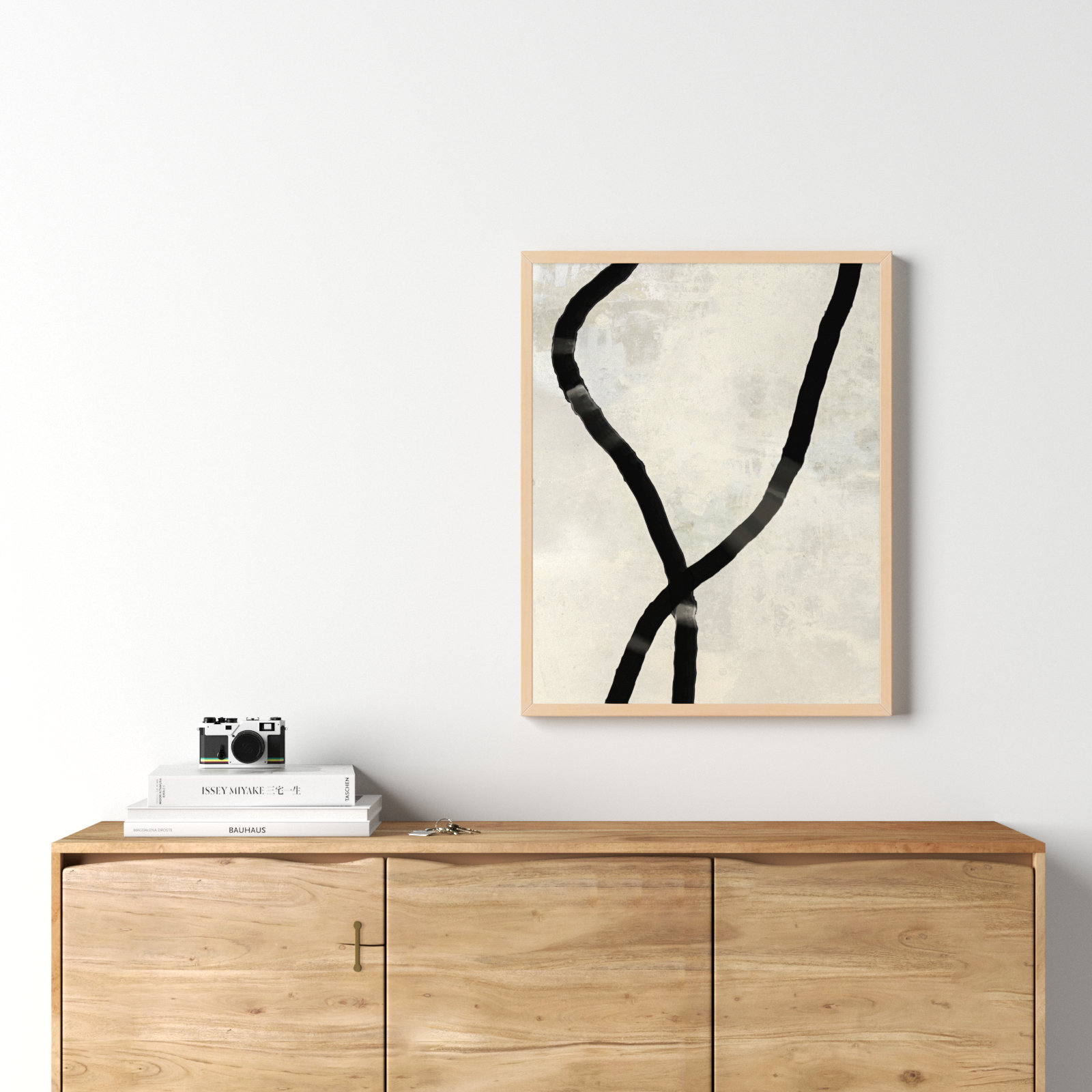 Ropes Series I "Black Rope 5" Print, 30" H x 24" W x 1.25" D, Brown