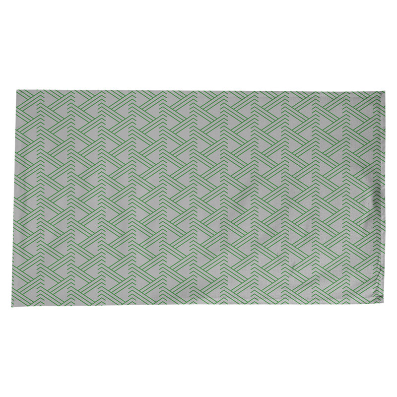 Classic Zig Zag Tablecloth, Gray/Green
