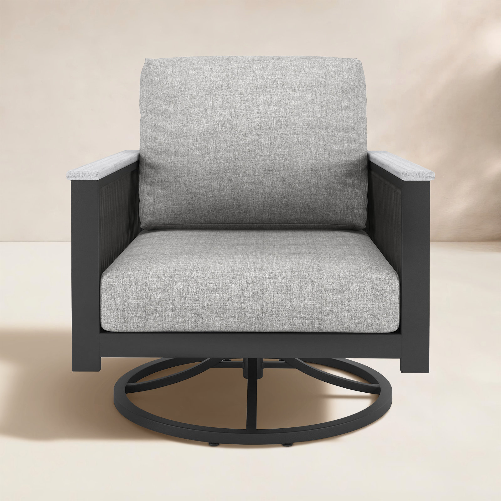 Townsend Sunbrella® Swivel Patio Rocking Chair, Canvas Granite Sunbrella® Canvas