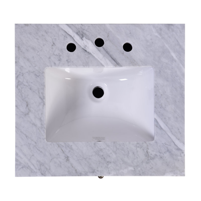 Nora 24 in. W Marble Top Bathroom Vanity, Green