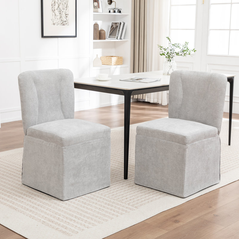 Ensemble de 2 chaises de salle à manger modernes en tissu - siège et dossier rembourrés, chaises d'appoint rembourrées sans accoudoirs