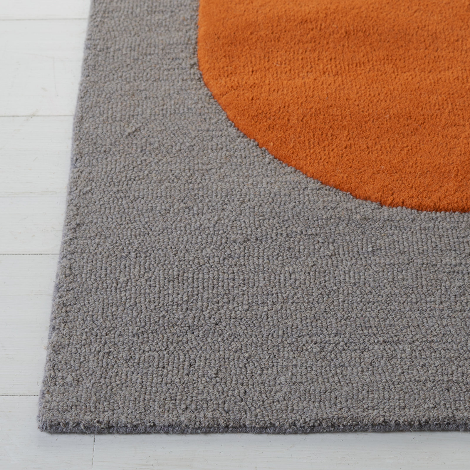 Felipe Handmade Wool Gray/Black Rug, Square 6'