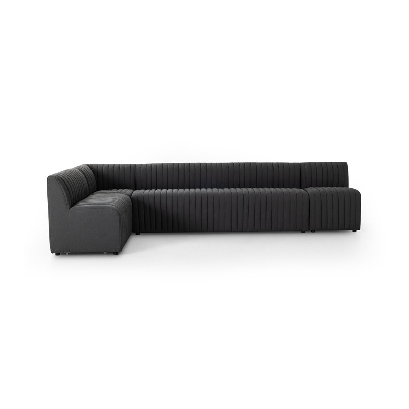 Augustine Modular Sectional, 31.5" H x 100" W x 66.5" D, Black Polyester