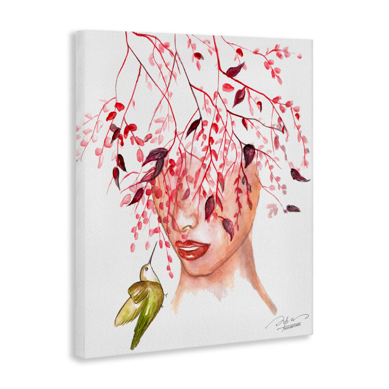 «Leaves Over Face», art mural sur toile, par Texturetones, H 16 po x l 20 po