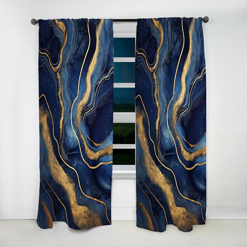 Charvi - Rideau obscurcissant Marble Abstract, L 52 po x L 108 po
