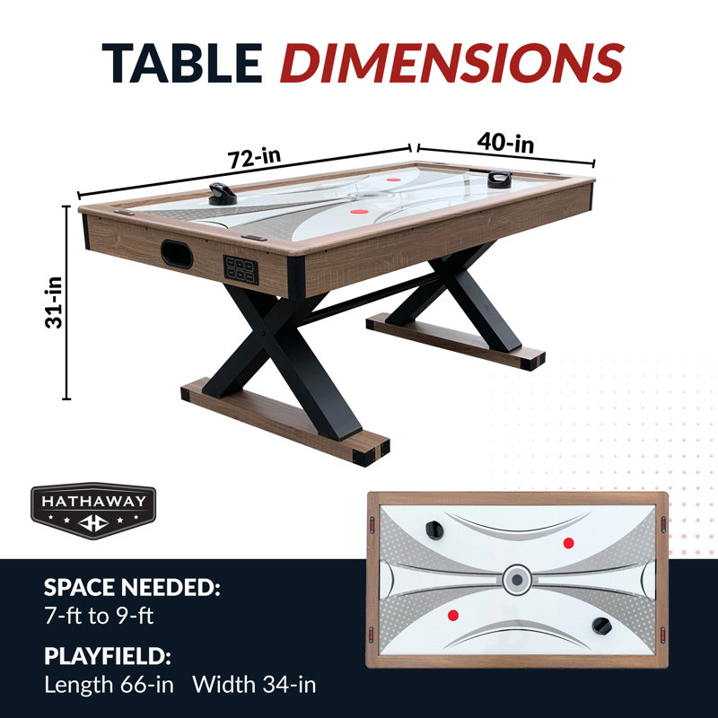 Excalibur 72" 2 - Player Air Hockey Table with Digital Scoreboard