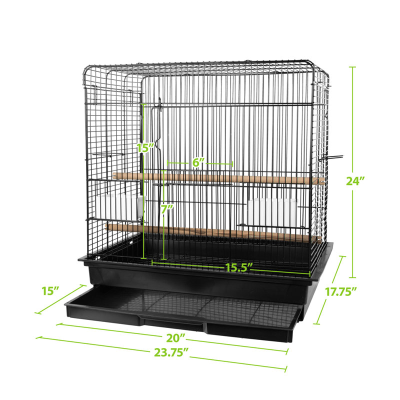 Ensemble de cage à oiseaux moyen, Noir