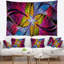 Tapisserie abstraite rose jaune fractal en verre coloré-28497186