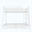 Lit superposé simple au dessus d'un lit double en métal pour adolescents et adultes, peu encombrant, sans bruit de sommier, blanc