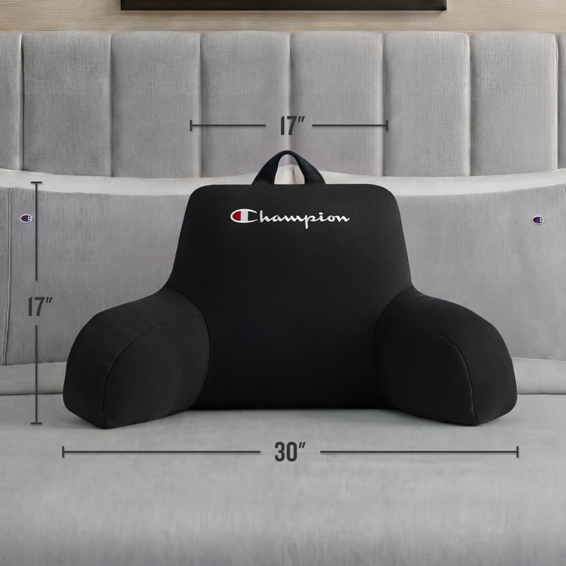 Champion Jersey Backrest Pillows, Black, 34" x 18" x 18"