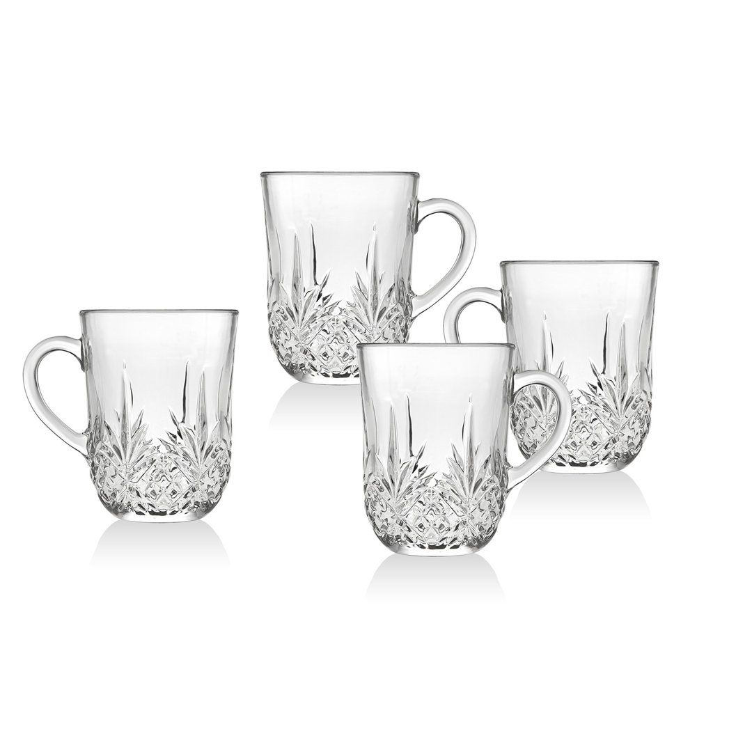Dublin Crystal Coffee Mugs (Set of 4) Godinger Silver Art Co