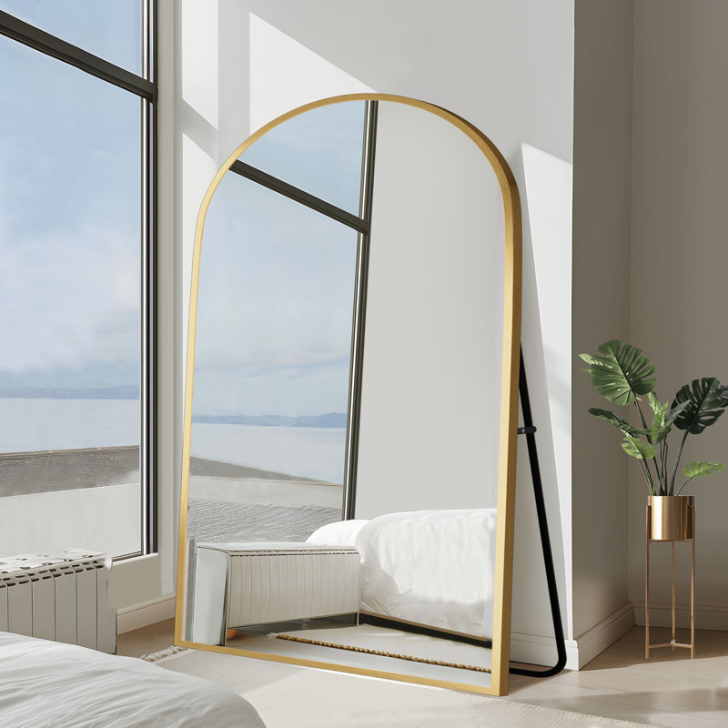 Metal Arch Mirror, Gold, 71" x 38"