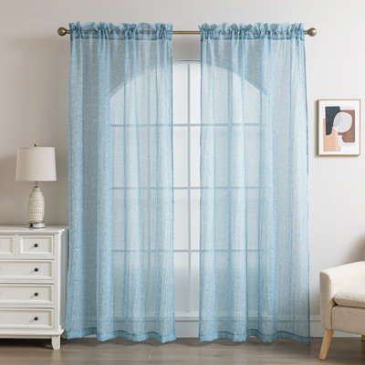 Paire de rideaux transparents avec passe-tringle Crinkle