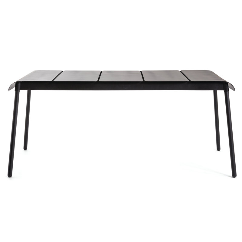 Corail Rectangular Metal Outdoor Dining Table , 72.69'' in. W 38.81'' in. D, Anthracite