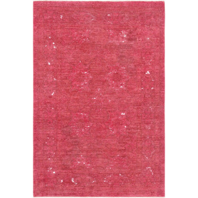 Canvello Overdyed Hand-Knotted Lamb's Wool Area Rug- 4' X 6'