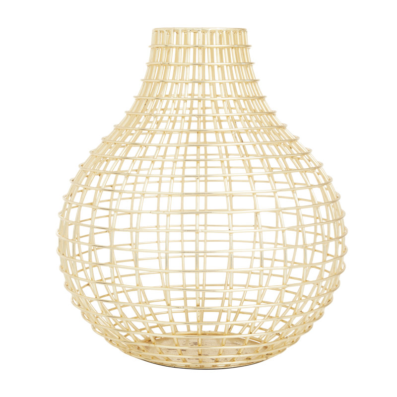 Vase Meal, Or, H 14 po x l 13 po x P 13 po
