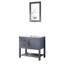 Meuble-lavabo simple 30 po avec miroir et plateau gris
