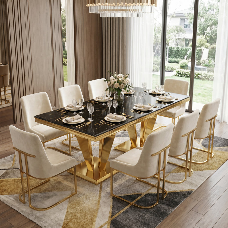 Modern Dining Table, Black