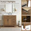 Meuble-lavabo simple 36 po avec plateau en marbre d'ingénierie Shamar-1611638167