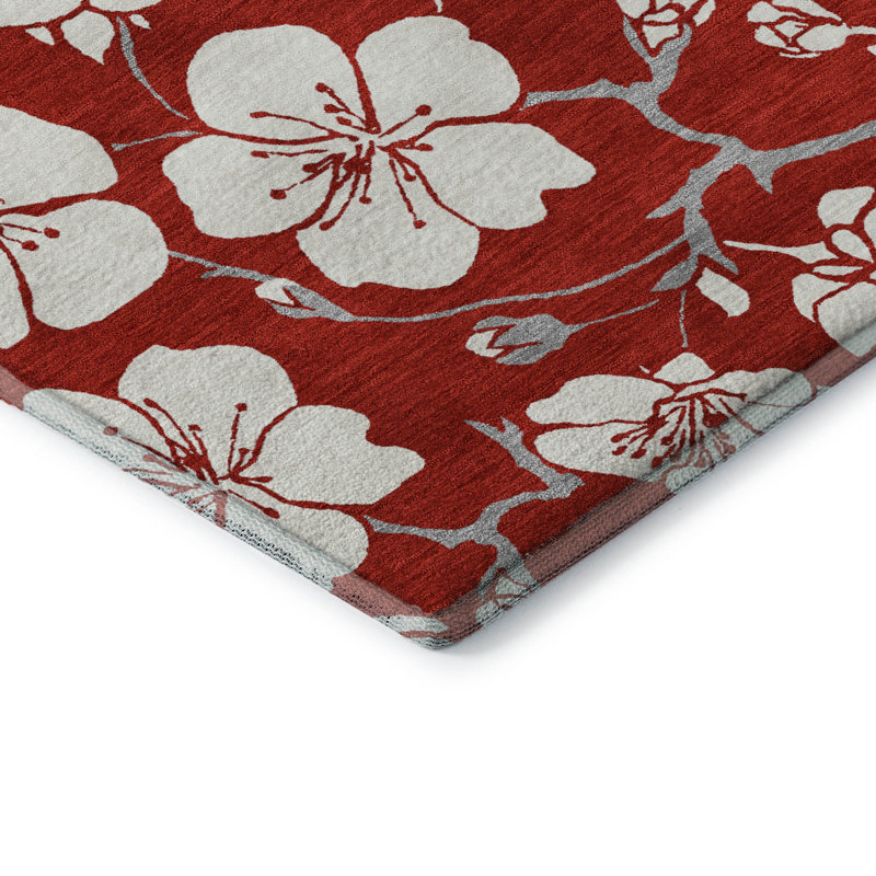 Tapis floral lavable à la machine de qualité supérieure AMF1032, Rectangle 10 pi x 14 pi