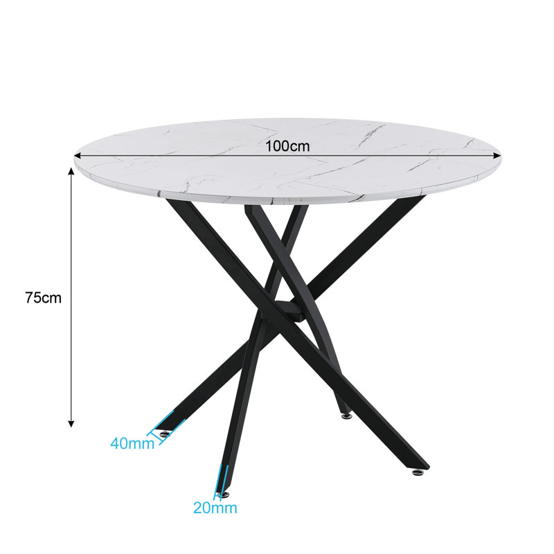 Bassano Round Metal Base Dining Table