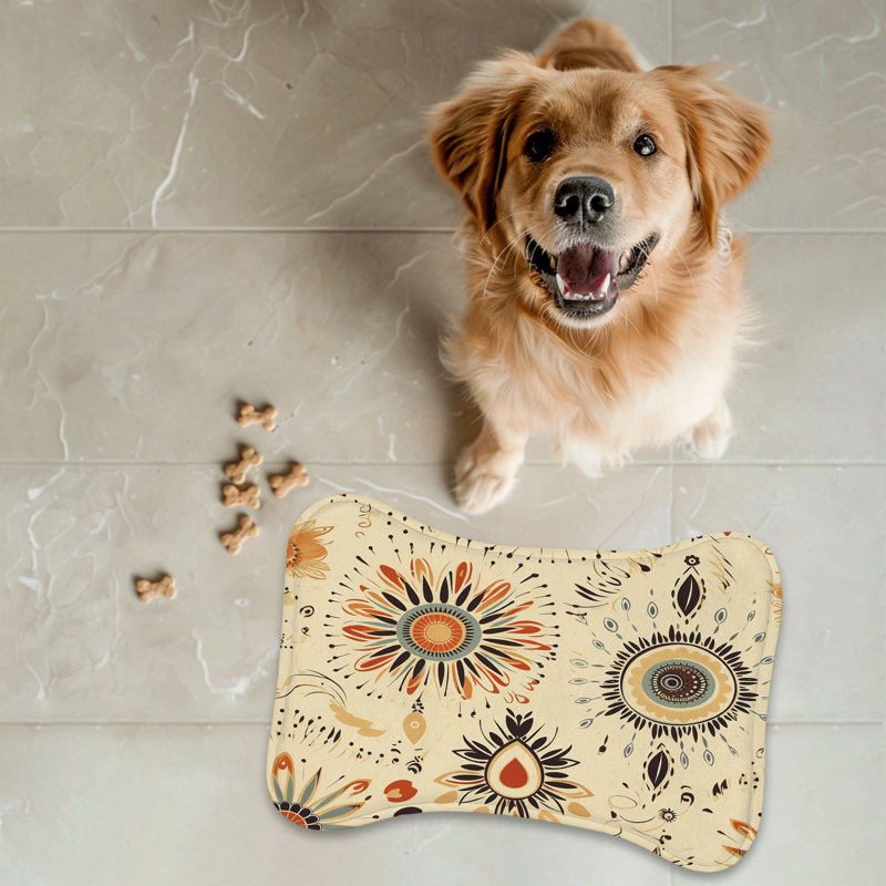 Boho Patterns - 1 Piece Bone Shape Feeding Mat