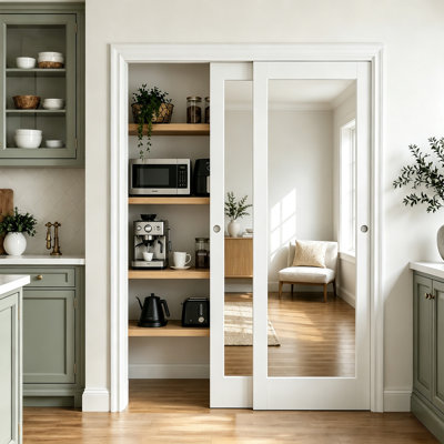 Miroir avec porte coulissante 1 lumière blanche avec cadre pour porte de chambre à coucher, garde-robe et vestiaire