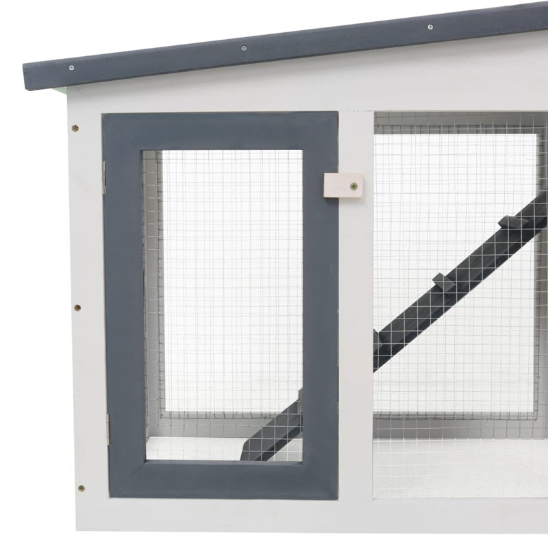 Ludgershall Weather Resistant Rabbit Hutch, Grey/White