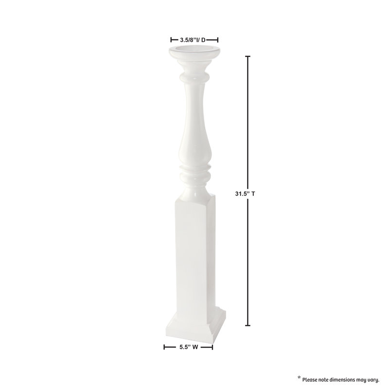 Support de broche en bois, Blanc, H 24,5 po x l 5 po x P 3,5 po