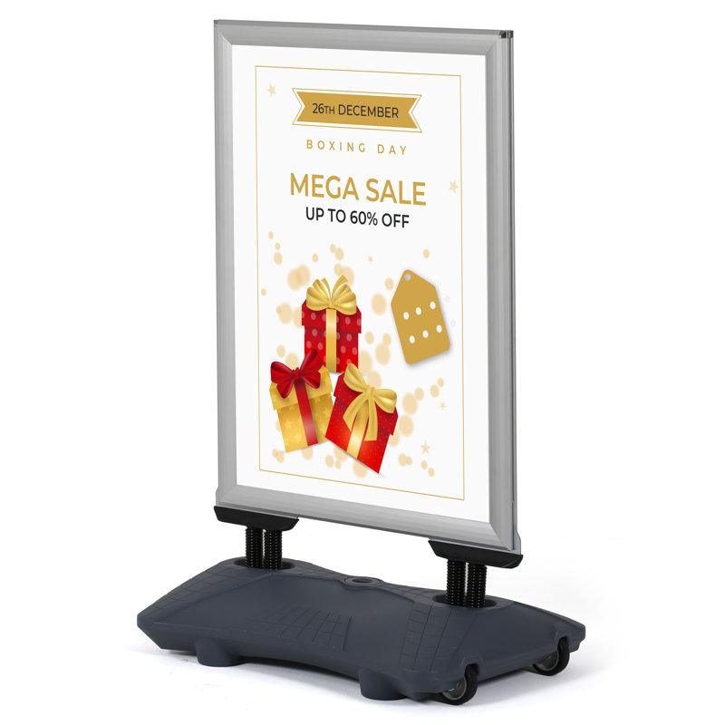 Pavement Sidewalk Sign Holder, Silver, 30x40