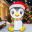 Pingouin gonflable de Noël 5 pi avec chapeau à lumières DEL intégrées