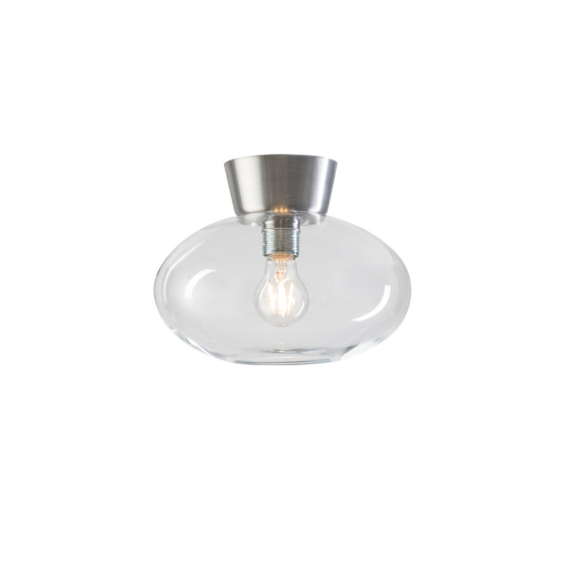 Bullo Glass Flush Mount, Clear, Aluminium