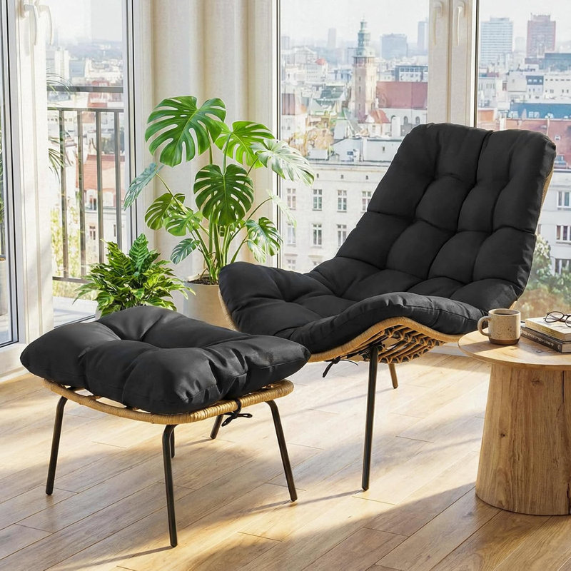 Outdoor Lounge Chair, Black